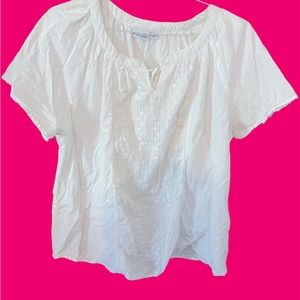 Kim Rogers summer white eyelet blouse